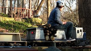 live steam wood logging operations in my backyard train track