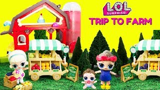 LOL Surprise Dolls Trip to Farm Farmers Market Farm Animals Go Crazy!