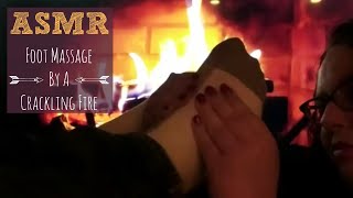 ASMR FOOT MASSAGE BY A CRACKLING FIRE | CARING FRIEND