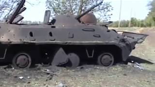 Разгромленную в Иловайском котле колонну украинской армии показали на видео