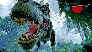 Dinosaur 3D Anaglyph 3D Jurassic Park Simulation [HD 3D RED/CYAN]