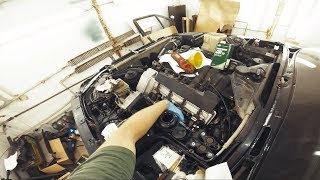 Как заменить жидкость гидроусилителя руля на BMW e34 540 Прокачка системы гидрача #22