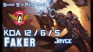 SKT T1 Faker JAYCE vs VLADIMIR Mid - Patch 9.13 KR Ranked