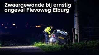 Zwaargewonde bij ernstig ongeval Flevoweg Elburg - ©StefanVerkerk.nl