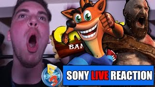 CRASH BANDICOOT PS4! IMPAZZISCO ALL' E3!! - LIVE REACTIONS at Sony Conf. - GOD OF WAR