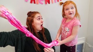 DIY Valentine’s Day SLIME COMPETITION!! (Adley vs Mom)