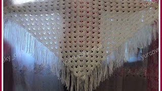 Как связать белую шаль крючком