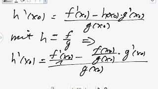 Beweis-Die Quotientenregel der Differentialrechnung (Analysis)