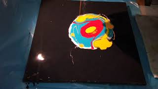 Акриловая краска +строительный колер в технике акриловая заливка.AcrylicFluidPouring