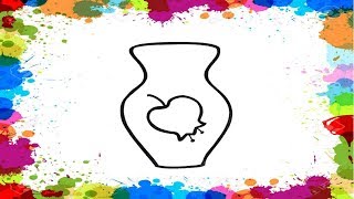 Как нарисовать ВАЗУ/Учим ЦВЕТА/Рисунок раскраска ВАЗА/How to draw a VASE