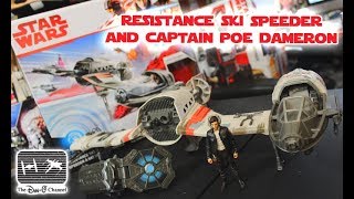 Star Wars The Last Jedi | Resistance Ski Speeder and Captain Poe Dameron Force Link Action Figure