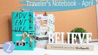 Traveler's Notebook/Оформление за апрель 2018|Cocoa Daisy April set up video