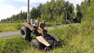 Покатушки на вездеходе каракате, испытания на воде и по бездорожью, первая поломка