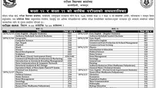 NEB Grade 11 and 12 Exam Routine 2076