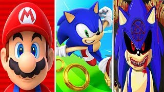 Super Mario Run vs Sonic Dash vs SONIC EXE ATTACKS