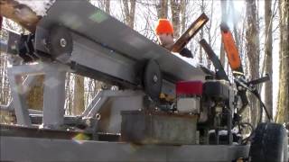Quad log skidding and homemade firewood processor