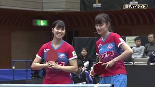 【卓球 Tリーグ】191207トップおとめピンポンズ名古屋 vs 木下アビエル神奈川／前半ダブルス＆シングルス Rallys【卓球動画】浜本由惟 梅村優香 長﨑美柚  木原美悠 森田彩音