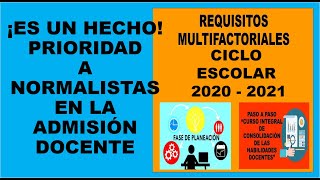 Soy Docente: REQUISITOS MULTIFACTORIALES (ADMISIÓN)
