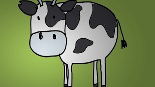 Мультики машинки - Рисуем корову-раскраска "Пейте дети молоко"