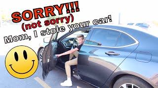 I TOOK MY MOMS CAR!! (for real)