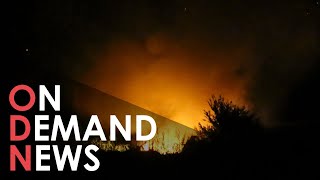 Moment FIREBALL Plane Carrying Explosives Crashes in Greece