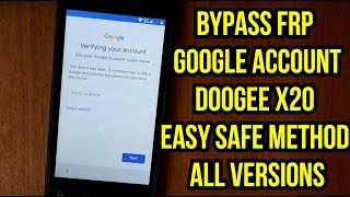 Bypass FRP google account doogee x20 for all versions