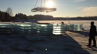 Заготовка льда для ледового городка
