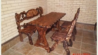 Мебель под искусственное старение с элементами резьбы.