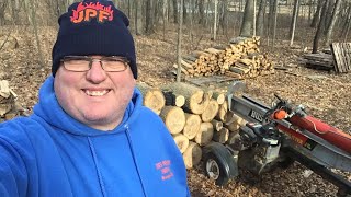 How to split & stack a truckload of hickory firewood rounds
