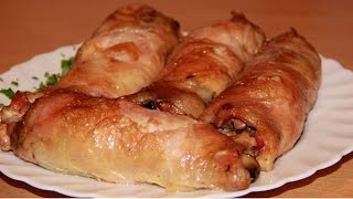РУЛЕТИКИ из курицы, фаршированные грибами, сыром, ветчиной. И быстро, и красиво, и вкусно!