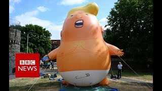 Donald Trump baby blimp ready to take first steps - BBC News