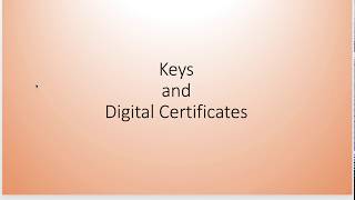 Keys and Digital Certificates