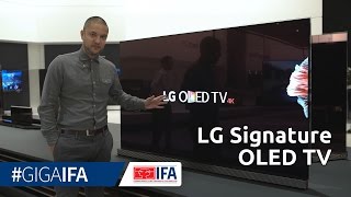 LG Signature 77 G6V: 77-Zoll-OLED-TV mit UHD & HDR zum Anlechzen & Armwerden - IFA 2016 - GIGA.DE