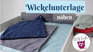 Wickelunterlage / Wickelauflage für den Wickeltisch nähen mit DIY Eule - Nähanleitung für Anfänger
