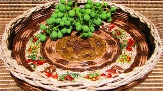 ═► Плетение из газет овального дна