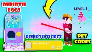 NEW Update! 5 New REBIRTH Eggs + Rebirth Shop + Party Pet CODES in Lawn Mowing Simulator [Roblox]