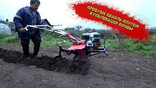 ✅Первый опыт | Пашем плугом мотоблок BRAIT BR-135GA (7 л.с.) | Купили не настраиваемый плуг