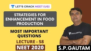 L58: Strategies for Enhancement in Food Production Part – 2 | Most Important Questions | NEET 2020
