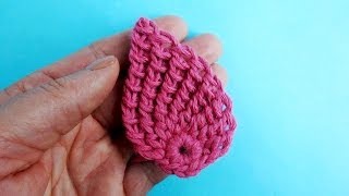 Crochet leaf Зеркальный тунисский листик вязание крючком 334