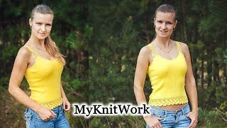 Майка на бретелях спицами. Мастер класс. Вяжем с Татьяной Сергиенко.