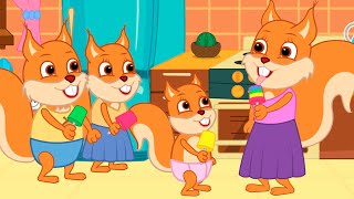 Famille d'Écureuil - Crème Glacée Au Jus Arc-en-ciel Animé 2021 en Français