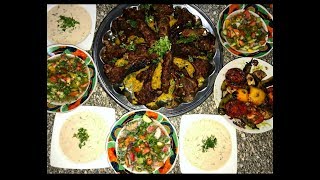 الريش الضاني المشوية و كفتة و أرز ألاصفر