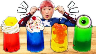 SuperHero Color Cup jelly Popping boba Mukbang 컬러 젤리컵 팝핑보바 히어로 변신 LuckyKangI 럭키강이