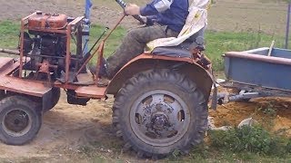 Самодельный трактор с двигателем от мотоколяски