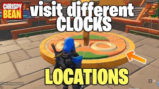 FORTNITE - SEASON 9 -WEEK 8 - VISIT DIFFERENT CLOCKS - HAPPY HAMLET CLOCK IS GLITCHED**solved**