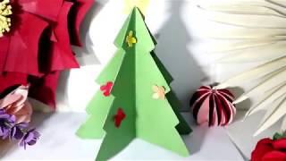 Cara membuat hiasan dekorasi natal dari kertas | pohon natal dari kertas | Christmas Paper Tree