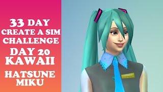 The Sims 4 - 33 Day CAS Challenge - Day 20 - Kawaii - Hatsune Miku
