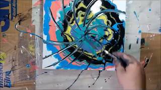 Pintemos un Abstracto en la Tecnica Pouring o Acrilico Fluido 28/30