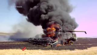 Комбайны горят прямо в поле   Combine on fire #1