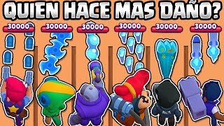 CUAL BRAWLER HACE MAS DAÑO? |  ATAQUES BASICOS y ULTIMATE | OLIMPIADAS de BRAWL STARS